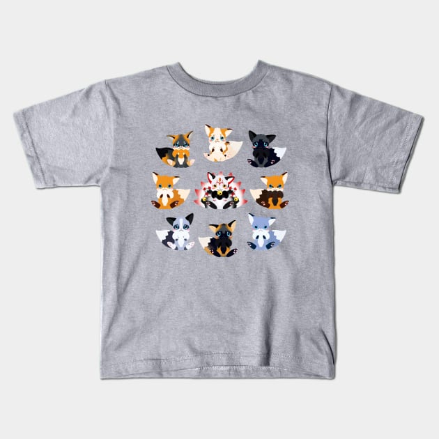A the foxes Kids T-Shirt by Kirion